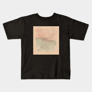 Hands holding flower Kids T-Shirt